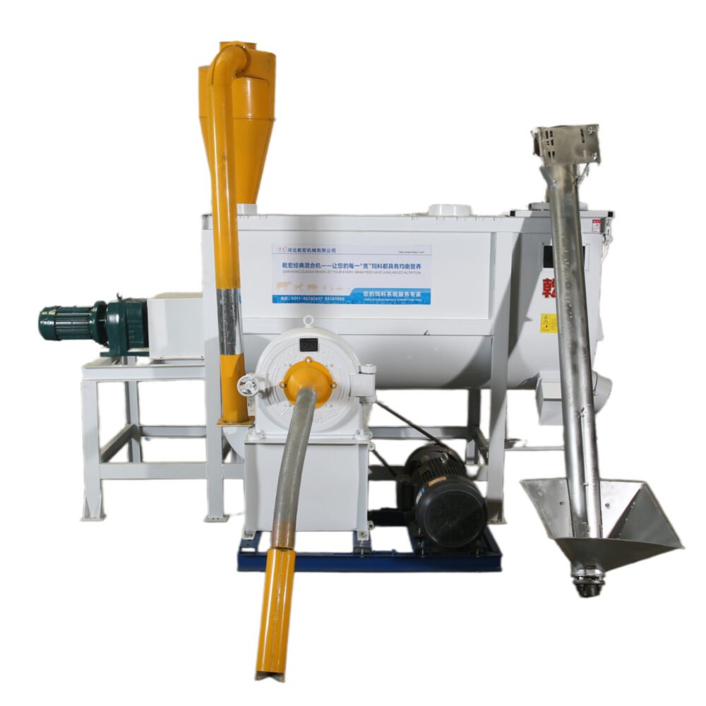 Half ton horizontal mixer+disc mill
